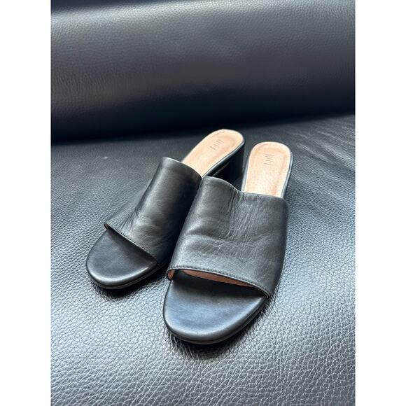 Slides with heels leather size 10 - Picture 1 of 4